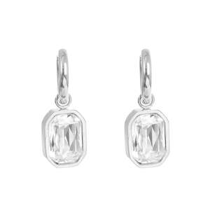 Earrings: Creole Earrings | Clear Crystal | A & C