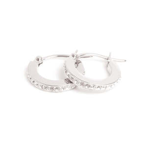 Earrings: Earrings, Small | Steel + Crystal | A & C