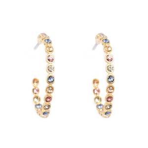 Earrings: Vibrance Multi-Colour Creol 20mm Earring | Gold | A & C