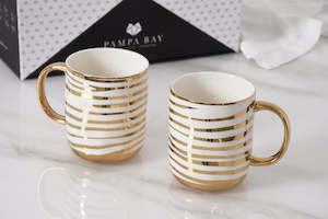 Pampa Bay Striped Mugs | Set of 2