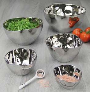 Home Living: Thin & Simple Silver Snack Bowl