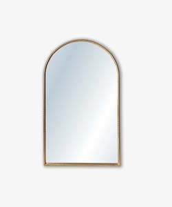 Home Living: Gold Rope Design Mirror - Half Round