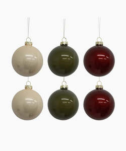 Christmas Balls - Mixed Colours | Set of 6