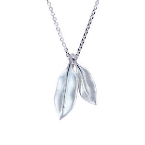 Silver NZ Pohutukawa Leaves Necklace