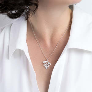 Sterling Silver NZ Hen & Chicken Fern Necklace