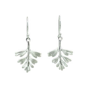 Earrings: Silver NZ Hen & Chicken Fern Earrings