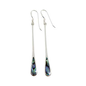 Silver & Paua Earrings - Waka Paddle