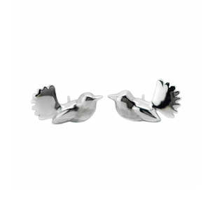 Silver Stud Piwakawaka (Fantail) Earrings