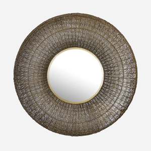 Eliza Woven Wire Mirror | Dark Antique Brass