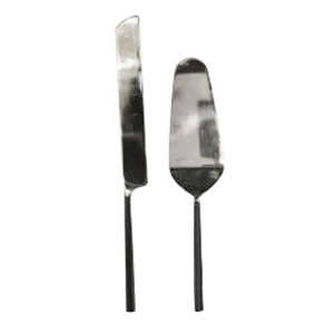 Cc Interiors: Burnished Black & Stainless Steel Cake Server