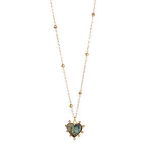 Pendants Necklaces: African Turquoise Necklace in Gold | A&C