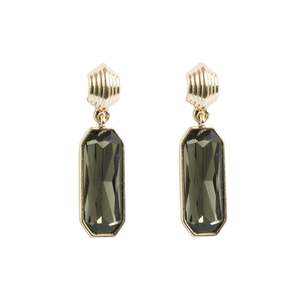 Earrings: Grace Collection Gold Plate Earring| Green Glass | A & C