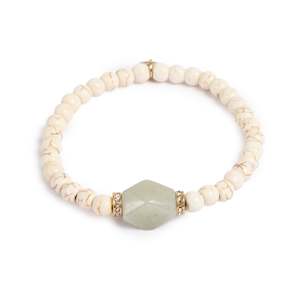 For Her: Serenity Howlite Gold Bracelet | A&C