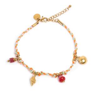 Lifestyle: Cord Bracelet with Charms - Gold | A&C