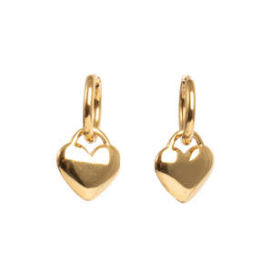 Lifestyle: Earrings Gold Hoop with Heart | A&C