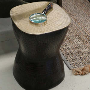 Home Living: Luxor Stool in Black Antique Finish | CC Interiors