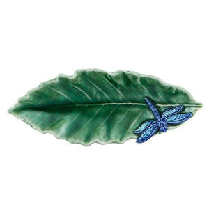 Bordallo Pinheiro Chestnut Leaf with Dragonfly | Countryside Leaves