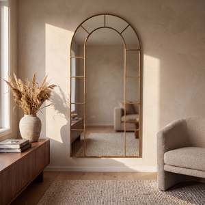 Full Length Mirrors: Bastia Aurelia Arched Window Full-Length Mirror | 200 x 100cm