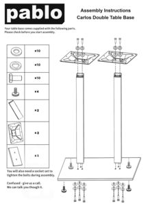 Products: Pablo Carlos Double Bar Table Base Chairforce New Zealand