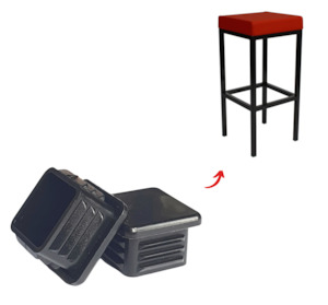 Black Internal External Chair Protection Tips Heavy Duty: Square Chair Leg Inserts – Black Replacement Tips for Outdoor Furniture