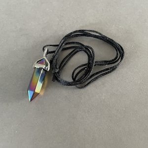 Products: Titanium Quartz Pendant Piece, on cord - The Crystal People