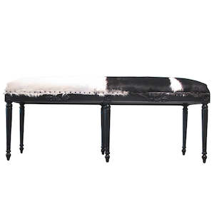 Chairs: GOAT SKIN double stool Black