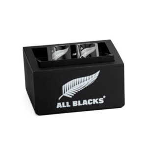 All Blacks Silver Cufflinks With Fern