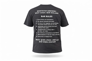 Monteith's - The Changing Room: MBC Bar Rules Tee – Charcoal