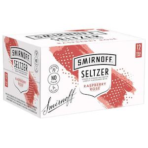 Smirnoff Seltzer Raspberry Rose 12x250ml Cans