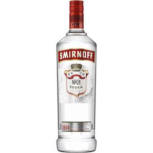 Vodka: Smirnoff Vodka 37.5% 1Ltr