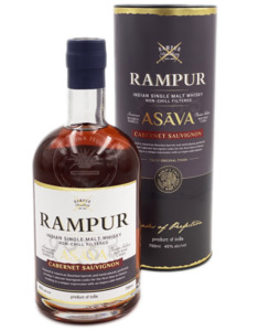 Whiskey: RAMPUR ASAVA CABERNET SAUVIGNON INDIAN SINGLE MALT WHISKY 750ML
