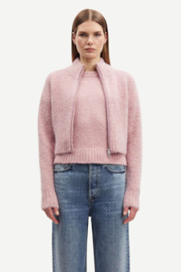 Womens Knitwear: Samsoe Samsoe Sajeanne Cardigan - Woodrose