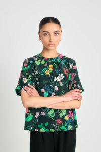 Twenty Seven Names  Interpretations Tee - Deep Green Floral
