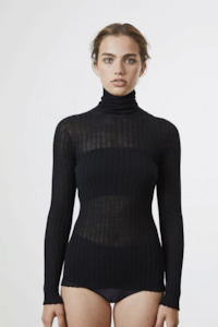 Standard Issue Clothing: Standard Issue Merino Tulle Skivvy - Black