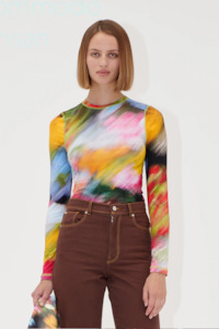 Stine Goya Elastic Long Sleeve Top - Liquid Floral