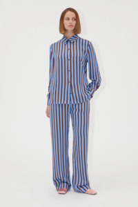 Stine Goya Elasticated Long Pants - Embroidery Stripe