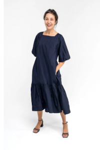 Carlson Sienna Dress - Navy Linen