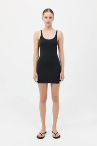 St Agni: St.Agni Organic Cotton Slip Dress - Black