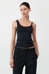 St.Agni Organic Cotton Asymm Tank - Black