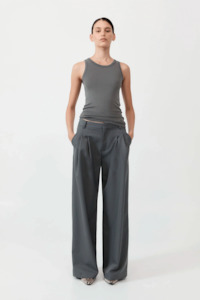 St Agni: St.Agni Organic Cotton Scoop Singlet - Pewter Grey