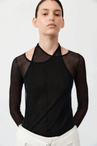St Agni: St.Agni Semi Sheer Loop Top - Black