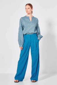 Shjark: Shjark Lantern Blouse - Azure Liberty Print