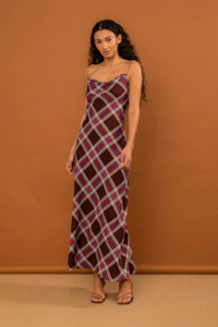 Penny Sage Nz: Penny Sage Valentine Dress - Plum Tartan