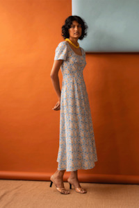 Penny Sage Margot Dress - Blue Poppies