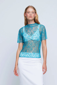 Anna Quan: Anna Quan Coco Top - Teal Lace