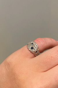 Alexandra Dodds: Alexandra Dodds Gemmy Pinky Signet - Silver Blues