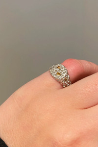 Alexandra Dodds Gemmy Pinky Signet - Silver Yellows