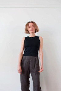 Ovna Ovich: Ovna Ovich Tank Top - Black Pepper