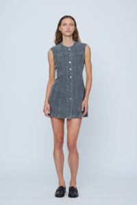 Wynn Hamlyn Molly Denim Mini Dress - Grey