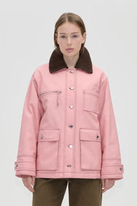 Womens Jackets Nz: Stine Goya Workwear Boxy Jacket - Haze Pink